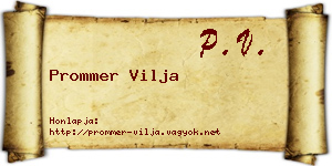 Prommer Vilja névjegykártya